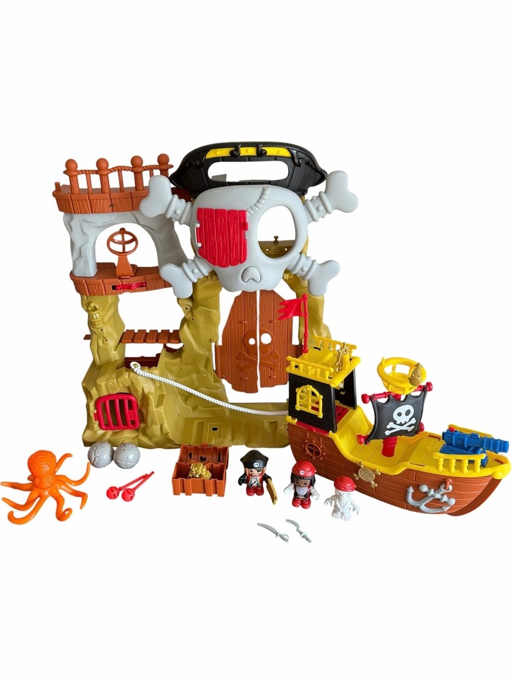Kid Connection Pirate Island Playset Interactive Lights Sounds Catapult Cannon